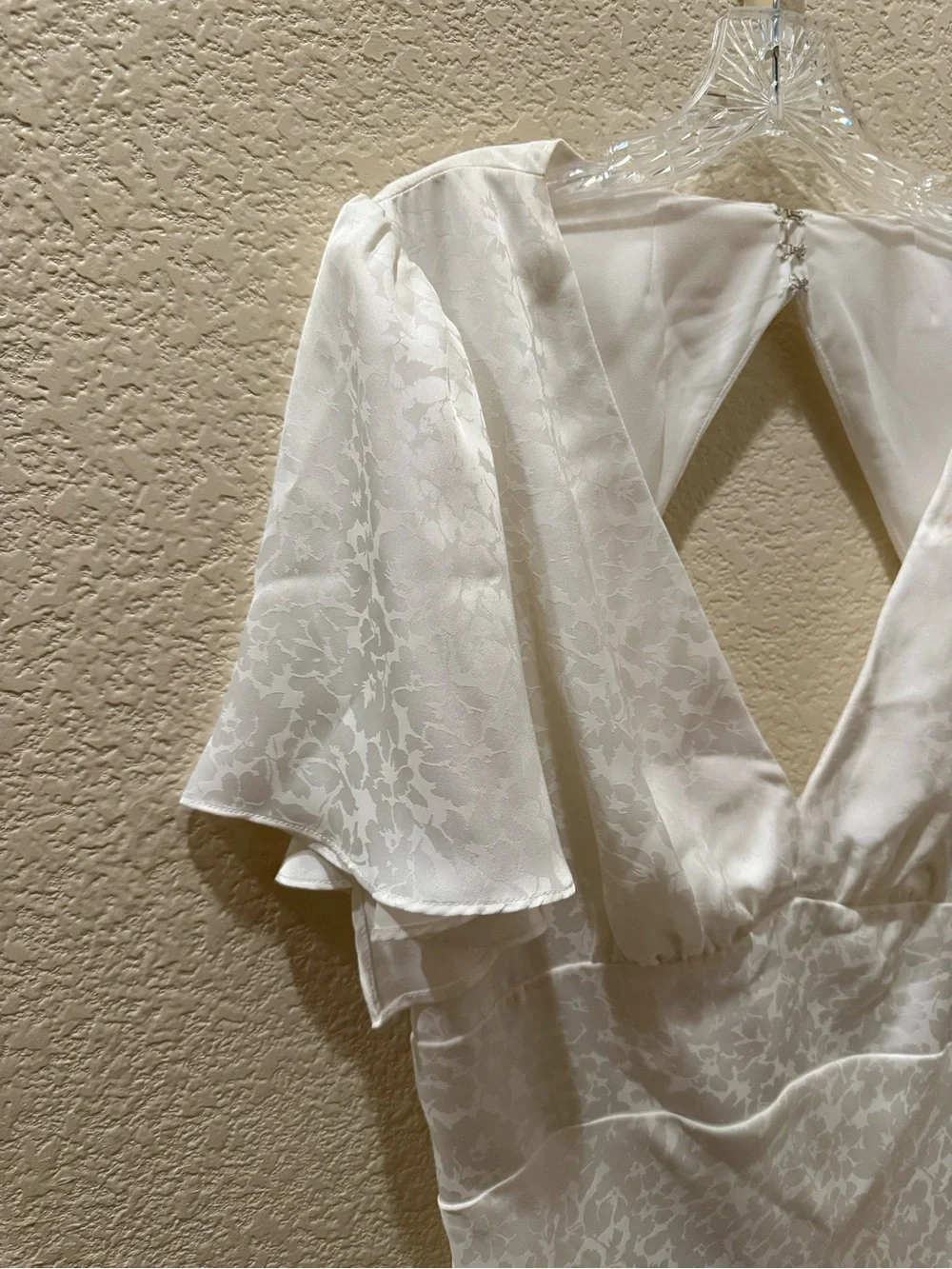 Jenny Yoo Audriana Ivory Satin Jacquard Midi Dress Size 18 Bridal